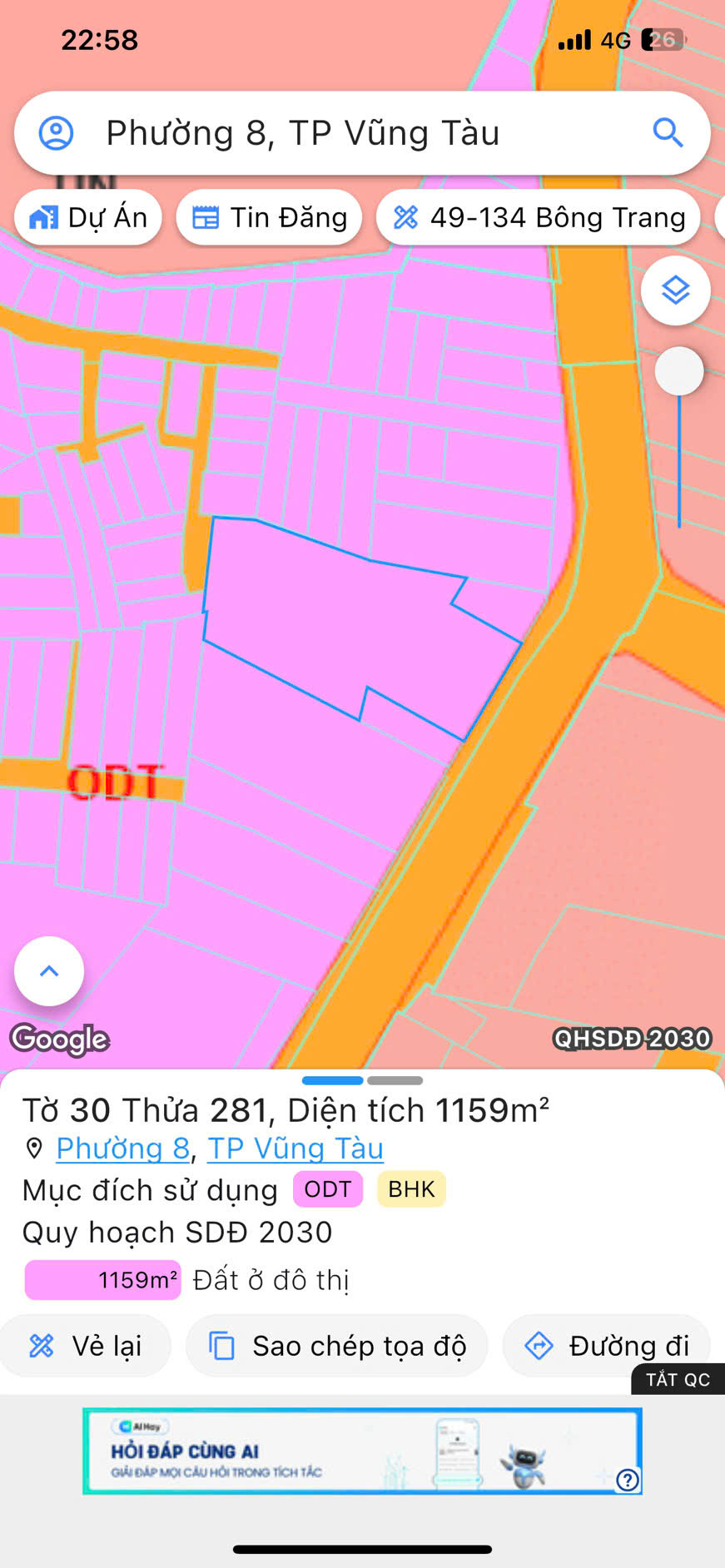 Bán đất 1160m² giá 76 tỷ Phường Tam Thắng