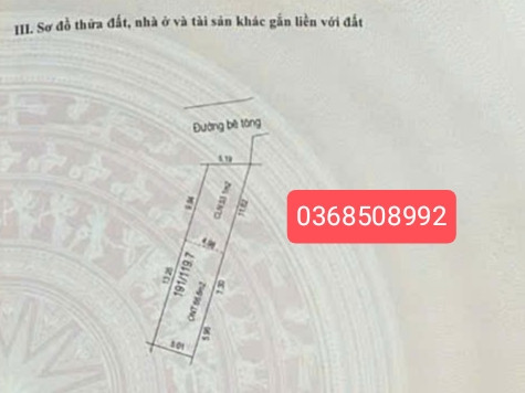 Bán đất 119,7m² ngang 5,19m giá 575 triệu Phường Tân An