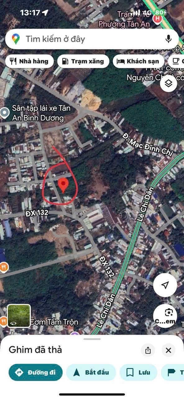 Hơn 1000m2 Mt Dx132 Tân An cũ (phường Phú An-TP.HCM) nhựa oto né nhau giá chỉ (💰5,5tr/m2-1.083m2) phù hợp xây biệt thự,nhà vườn,kho xưởng....thổ cư 200m2