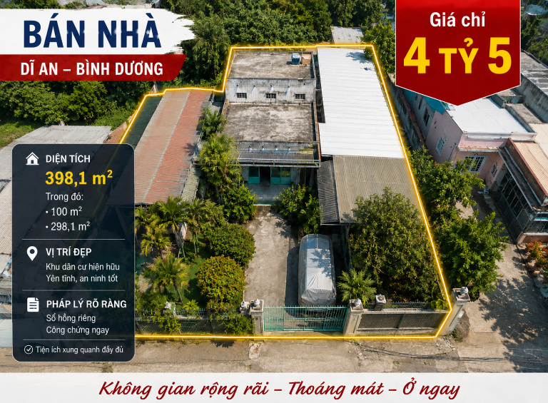 BÁN NHÀ Tân Đông Hiệp – Dĩ An