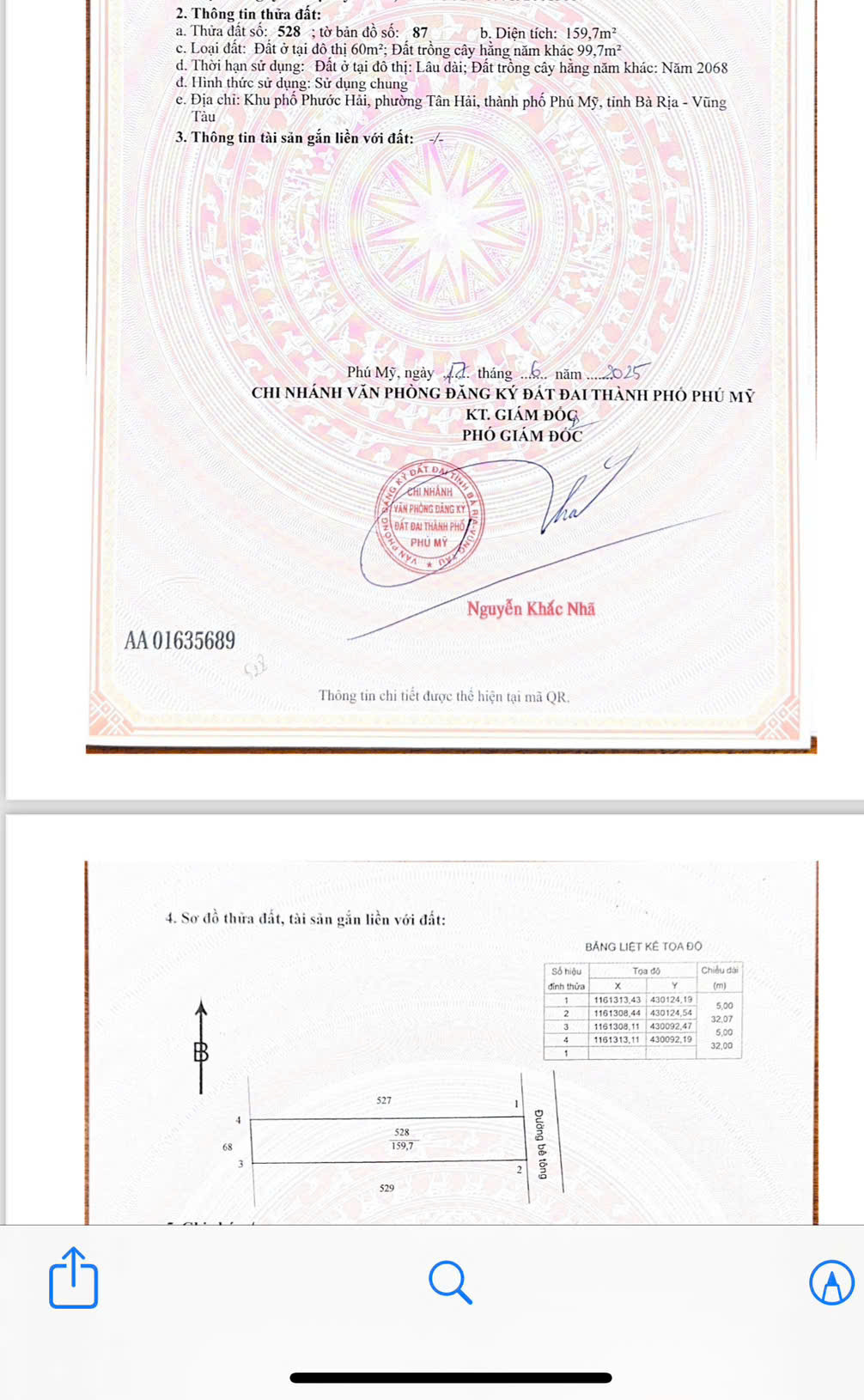 Bán đất 159m² có sẵn 60m² thổ cư ngang 5m giá 1.49 tỷ tại Phường Tân Hải