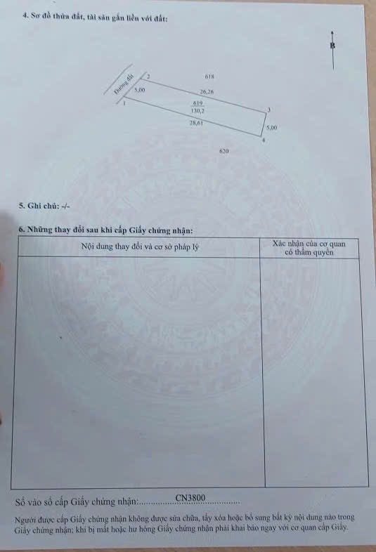 Bán đất 130.2m² full thổ cư ngang 5.0m giá 760 triệu tại Phường Tân Hạnh