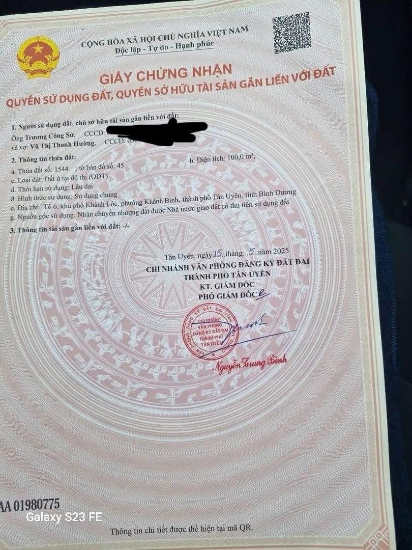 Bán đất 100m² giá 2.2 tỷ KDC thanh duy