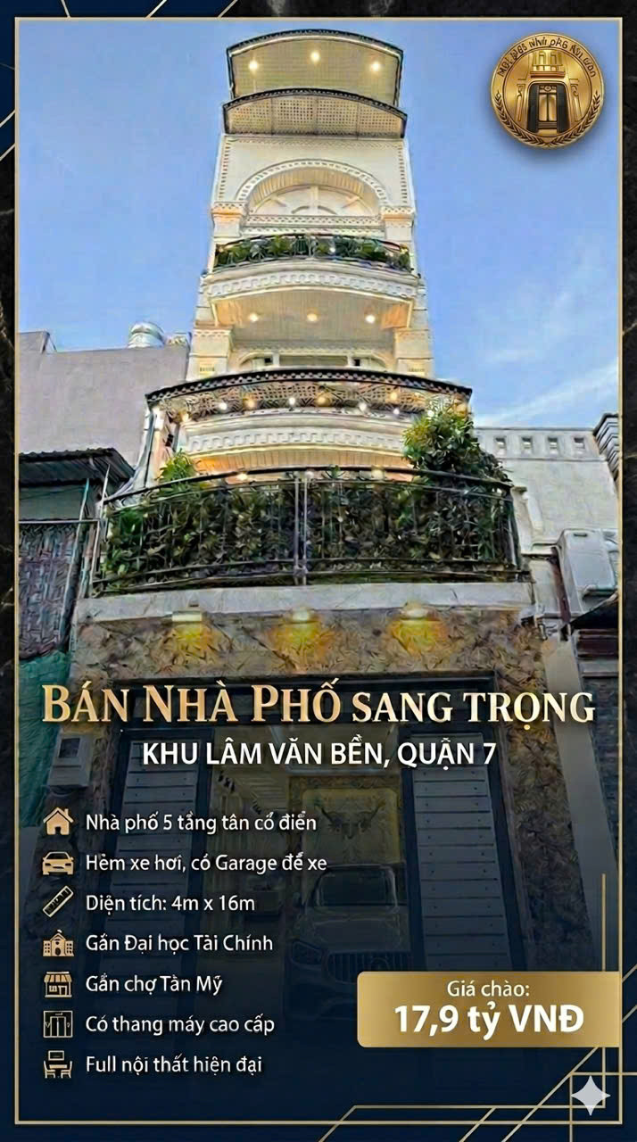 NHÀ PHỐ HIỆN ĐẠI, THANG MÁY, HẺM 6M, XE HƠI NGỦ TRONG NHÀ – FULL NỘI THẤT CAO CẤP, SHR