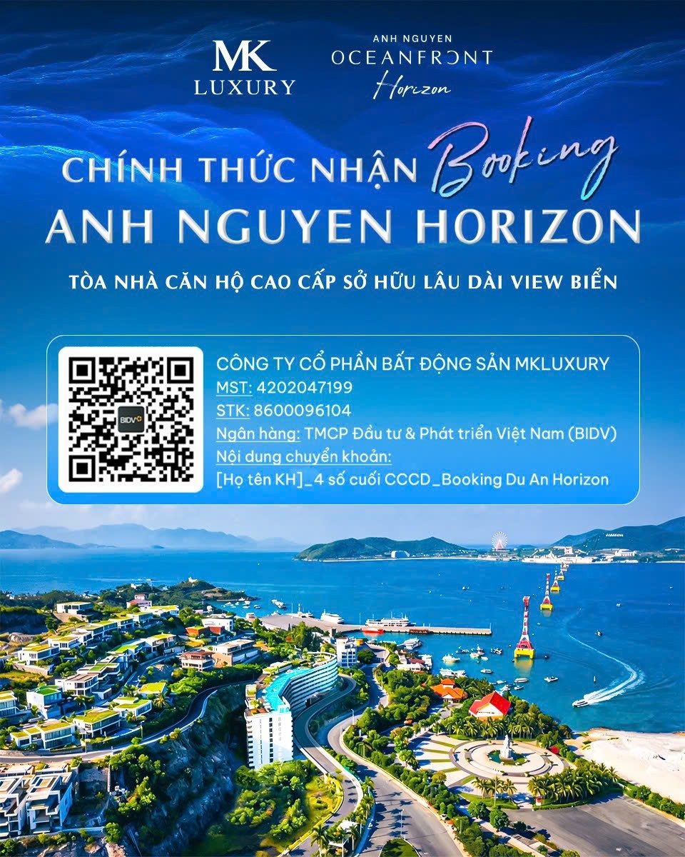 Căn hộ Anh Nguyễn Oceanfront Horizon view Biển Tp Nha Trang. Sổ hồng sở hữu lâu dài.