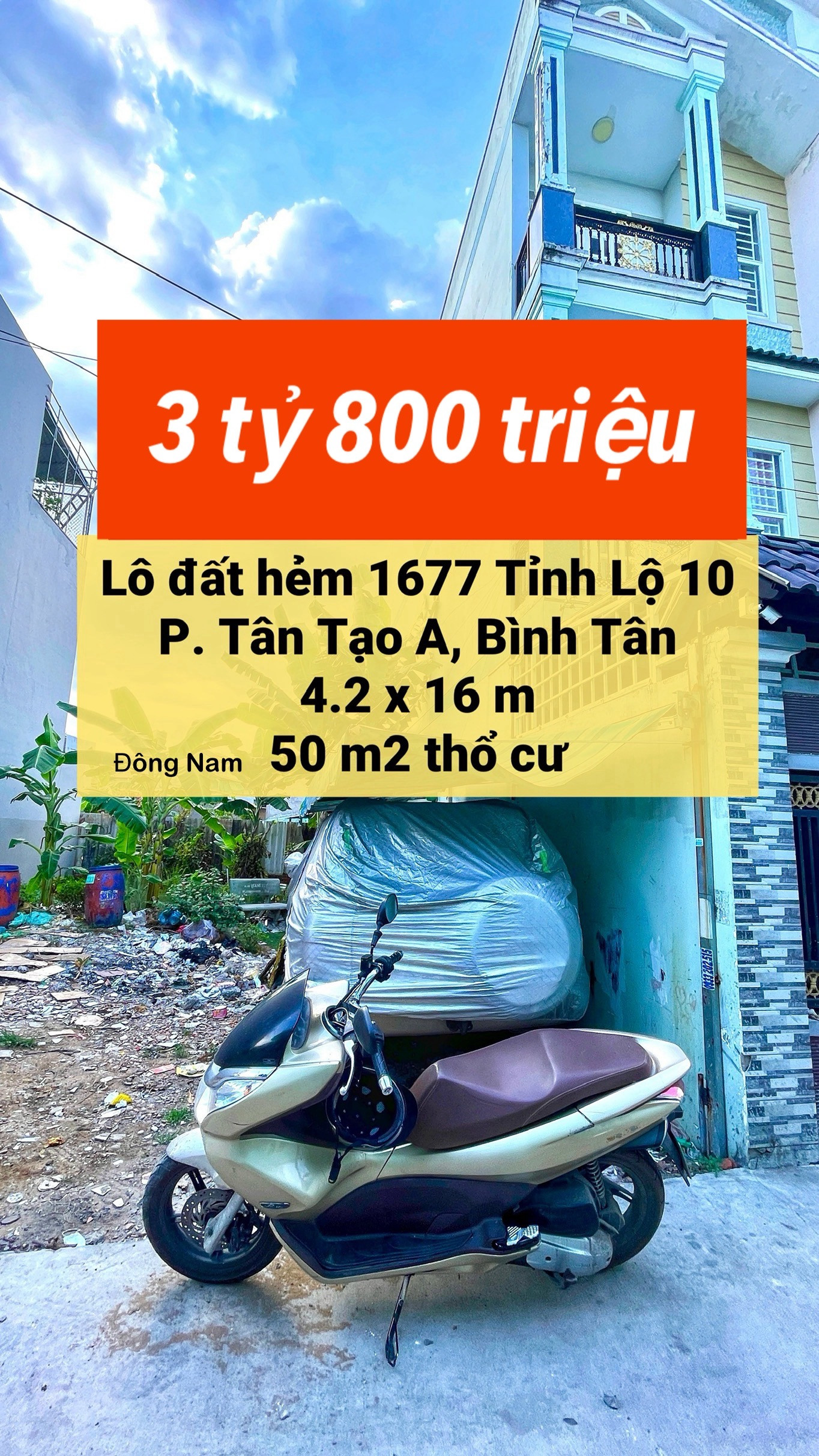 Đất ở hẻm xe hơi Tỉnh Lộ 10 giá tốt !