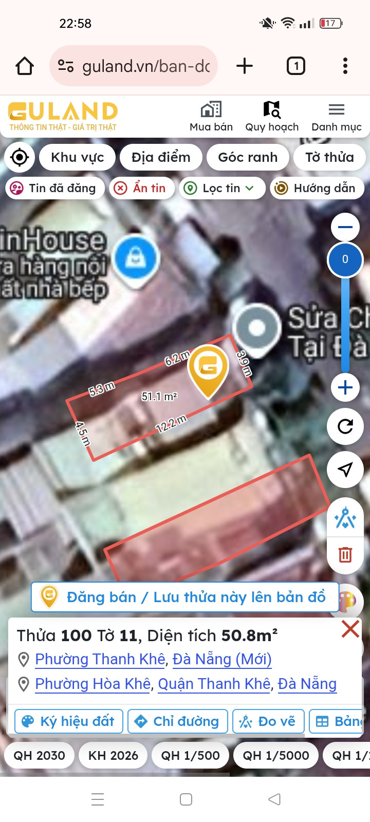 Bán nhà 50.8m² ngang 3.9m giá 9.85 tỷ tại Phường Thanh Khê