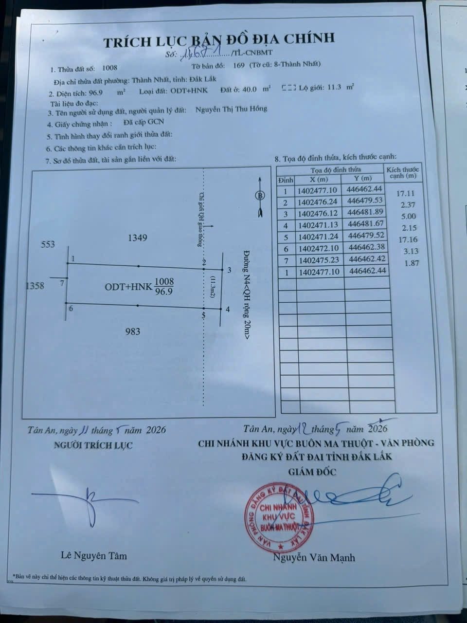 Bán nhà 96m² có sẵn 40m² thổ cư ngang 5m giá 4.69 tỷ tại Phường Thành Nhất