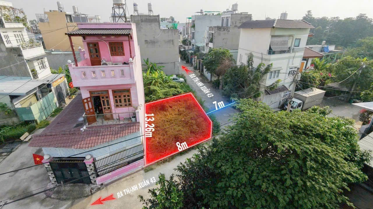 ĐẤT GÓC 2 MẶT TIỀN 8x13M – ĐƯỜNG THÔNG Ô TÔ – THẠNH XUÂN 43, QUẬN 12 – CHỈ 5 TỶ