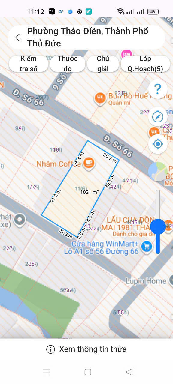 BDS HVL [NC]  LÔ MTKD ĐƯỜNG 66 THẢO ĐIỀN Q2 GIÁ TỐT