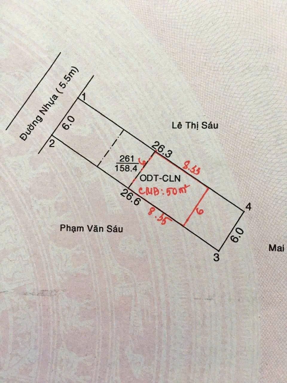 Bán đất 158m² có sẵn 80m² thổ cư ngang 6m giá 4.8 tỷ tại Phường Thủ Dầu Một