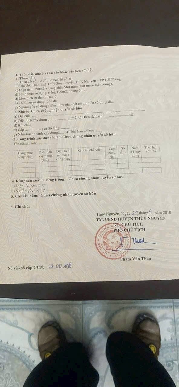 09/03/2026.Bán đất 190m². lô 31. full thổ cư ngang 10m giá 6.35 tỷ tại . thủy Sơn. liên hệ 0362558882