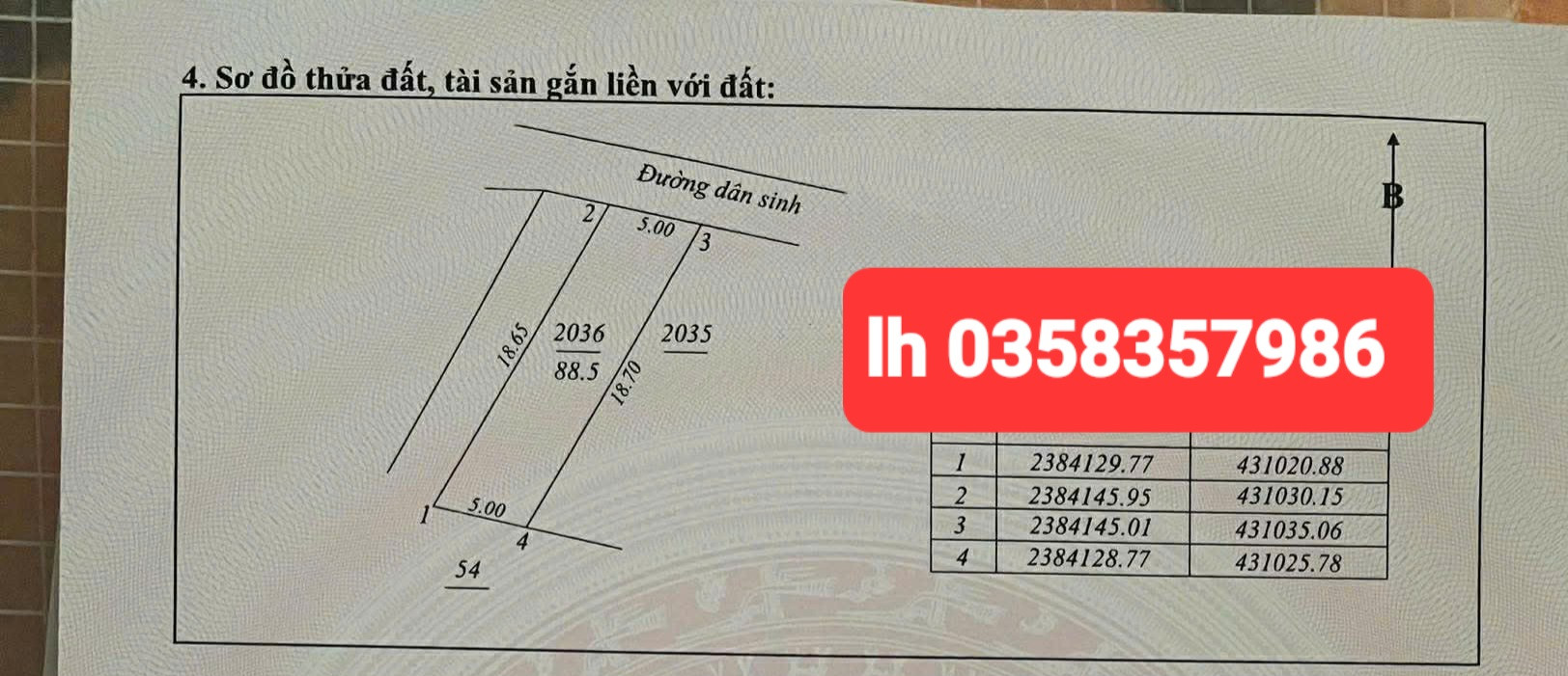 Bán đất 88.5m² ngang 5m giá 1.5 tỷ Phường Tích Lương