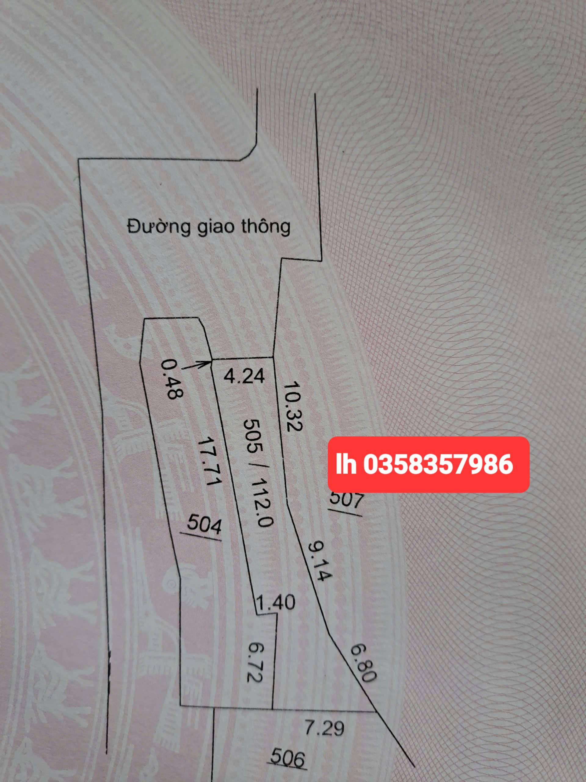 Bán đất 112m² ngang 7.29m giá 1.25 tỷ Phường Tích Lương