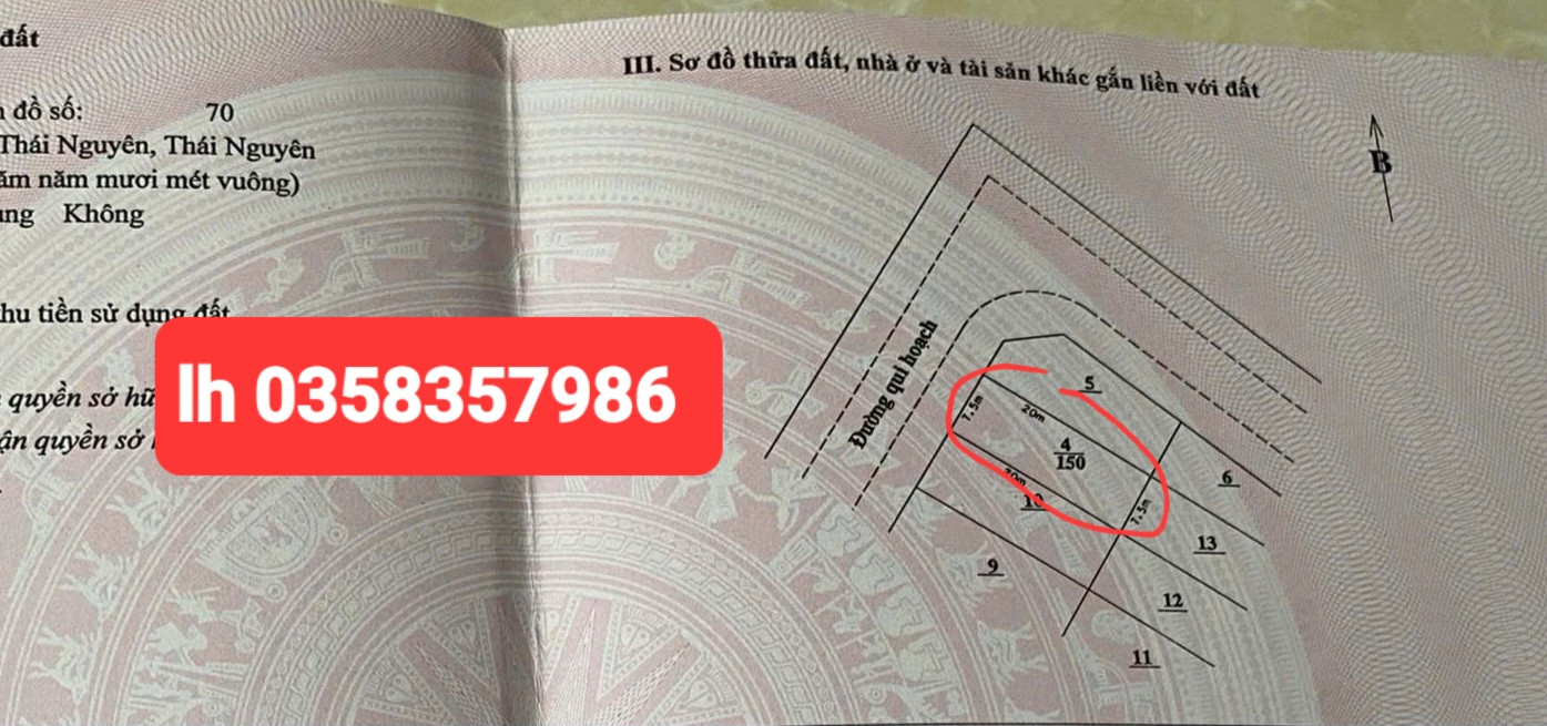 Bán đất 150m² ngang 7.5m giá 3.67 tỷ Phường Tích Lương