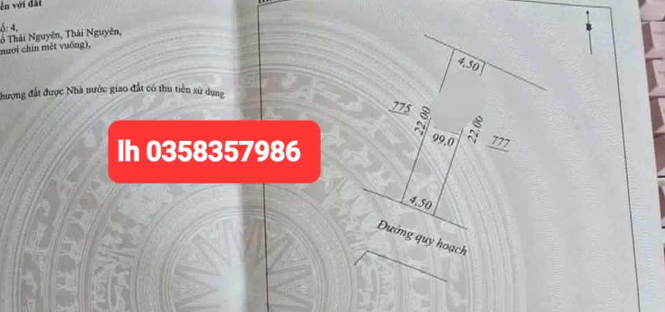 Bán đất 99m² ngang 4.5m giá 3.33 tỷ Phường Tích Lương