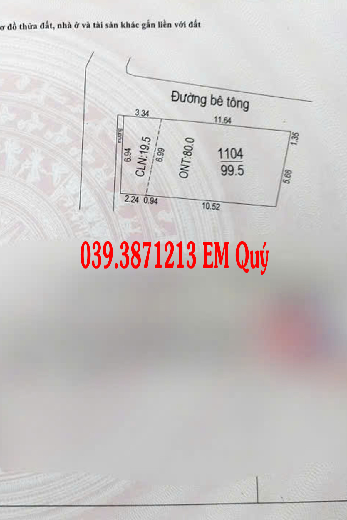 Bán đất 99.5m² ngang 6.94m giá 3.15 tỷ Phường Tiền Phong