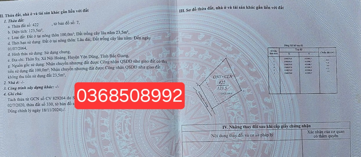 Bán đất 123m² ngang 11m giá 1.65 tỷ Phường Tiền Phong