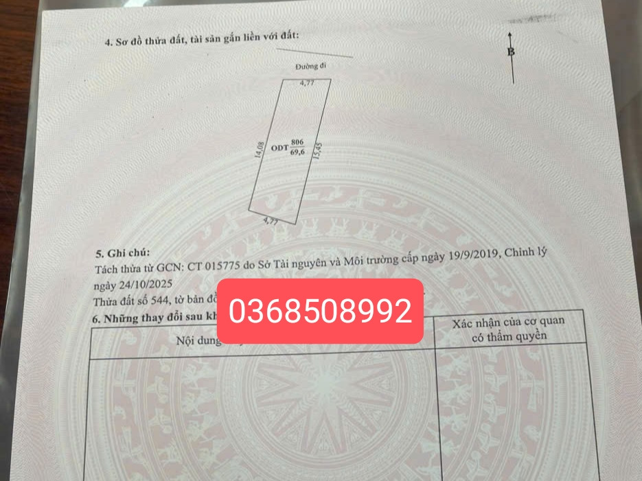 Bán đất 69m² ngang 4,7m giá 1.85 tỷ Phường Tiền Phong