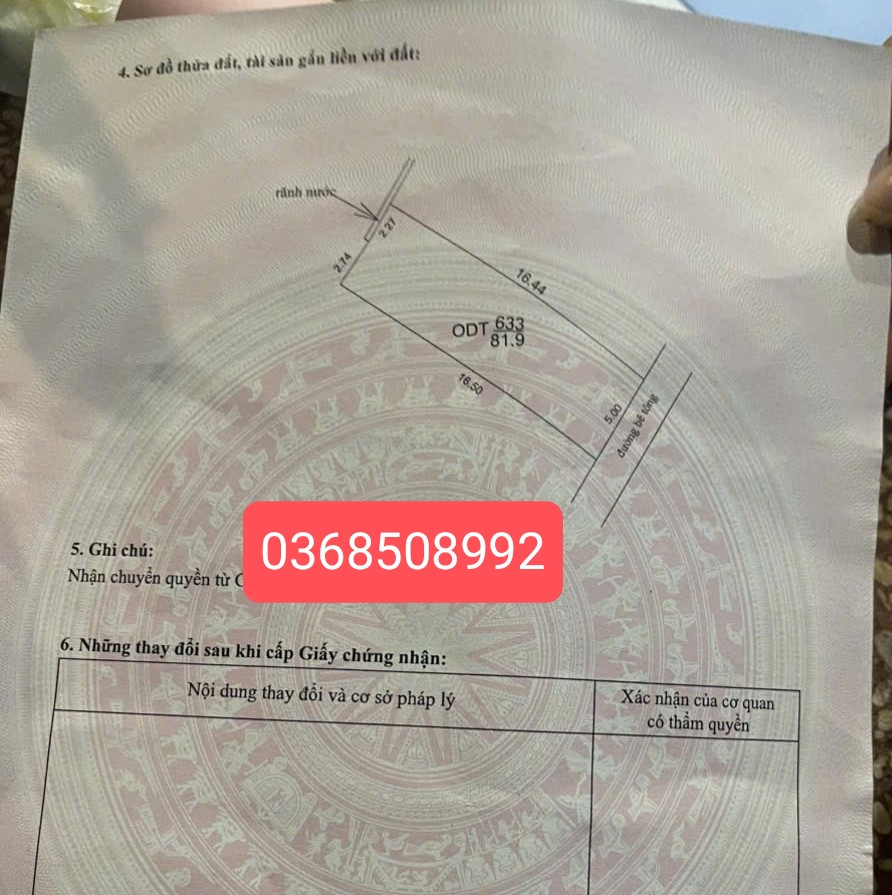 Bán đất 82m² full thổ cư ngang 5m giá 1.45 tỷ tại Phường Tiền Phong
