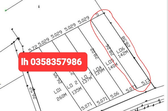 Bán đất 142m² ngang 5.13m giá 900 triệu Phường Trung Thành