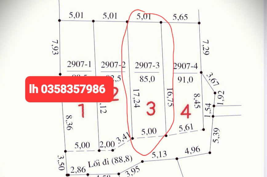 Bán đất 85m² ngang 5m giá 1.28 tỷ Phường Trung Thành