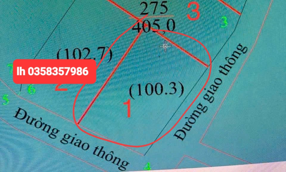 Bán đất 100.3m² ngang 6m giá 1.3 tỷ Phường Trung Thành