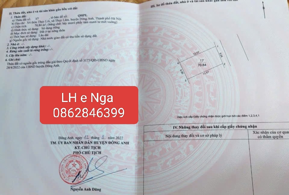 Bán đất 70,84m² ngang 6,04m giá 4.85 tỷ Phường Văn Miếu - Quốc Tử Giám