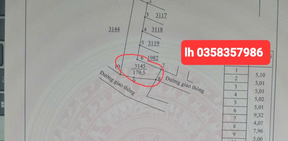 Bán đất 179.5m² ngang 4.07m giá 980 triệu Phường Vạn Xuân