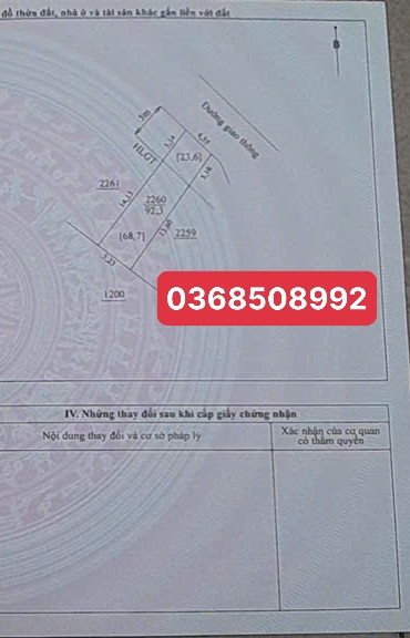 Bán đất 92,3m² ngang 4,35m giá 1.1 tỷ Phường Vạn Xuân