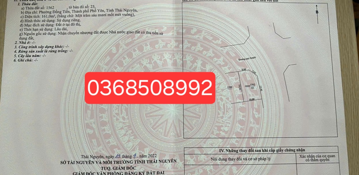 Bán đất 161m² ngang 10m giá 3.6 tỷ Phường Vạn Xuân