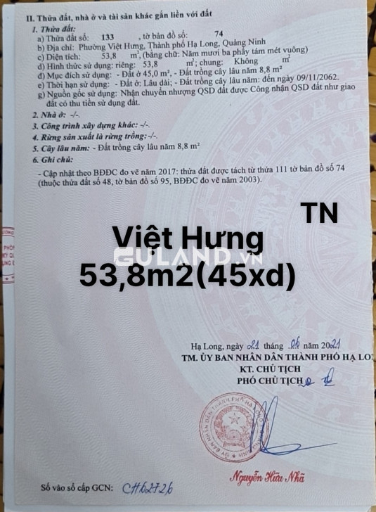 ĐẤT PHÂN LÔ - PHƯỜNG VIỆT HƯNG