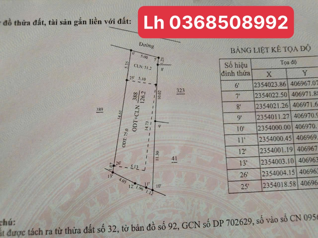 Bán đất 126,2m² ngang 5m giá 1.95 tỷ Phường Việt Yên