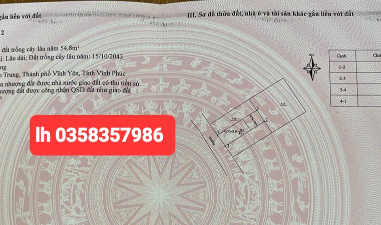 Bán đất 85.1m² ngang 5m giá 1.1 tỷ Phường Vĩnh Phúc