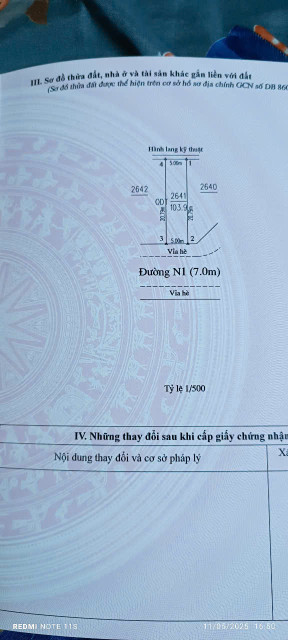 Bán đất 103.9m² ngang 5m giá 1.54 tỷ Phường Vĩnh Tân sát bên chợ và khu công nghiệp vi síp 2 Bình Dương TPHCM