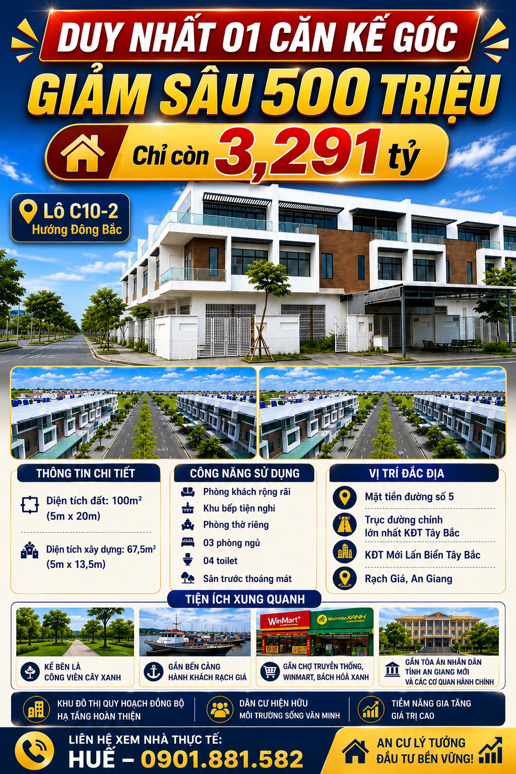 DUY NHẤT 1 CĂN KẾ GÓC GIẢM 500tr CHỈ CÒN NHỈNH 3 TỶ, NHÀ ĐẸP Ở NGAY KĐT TÂY BẮC