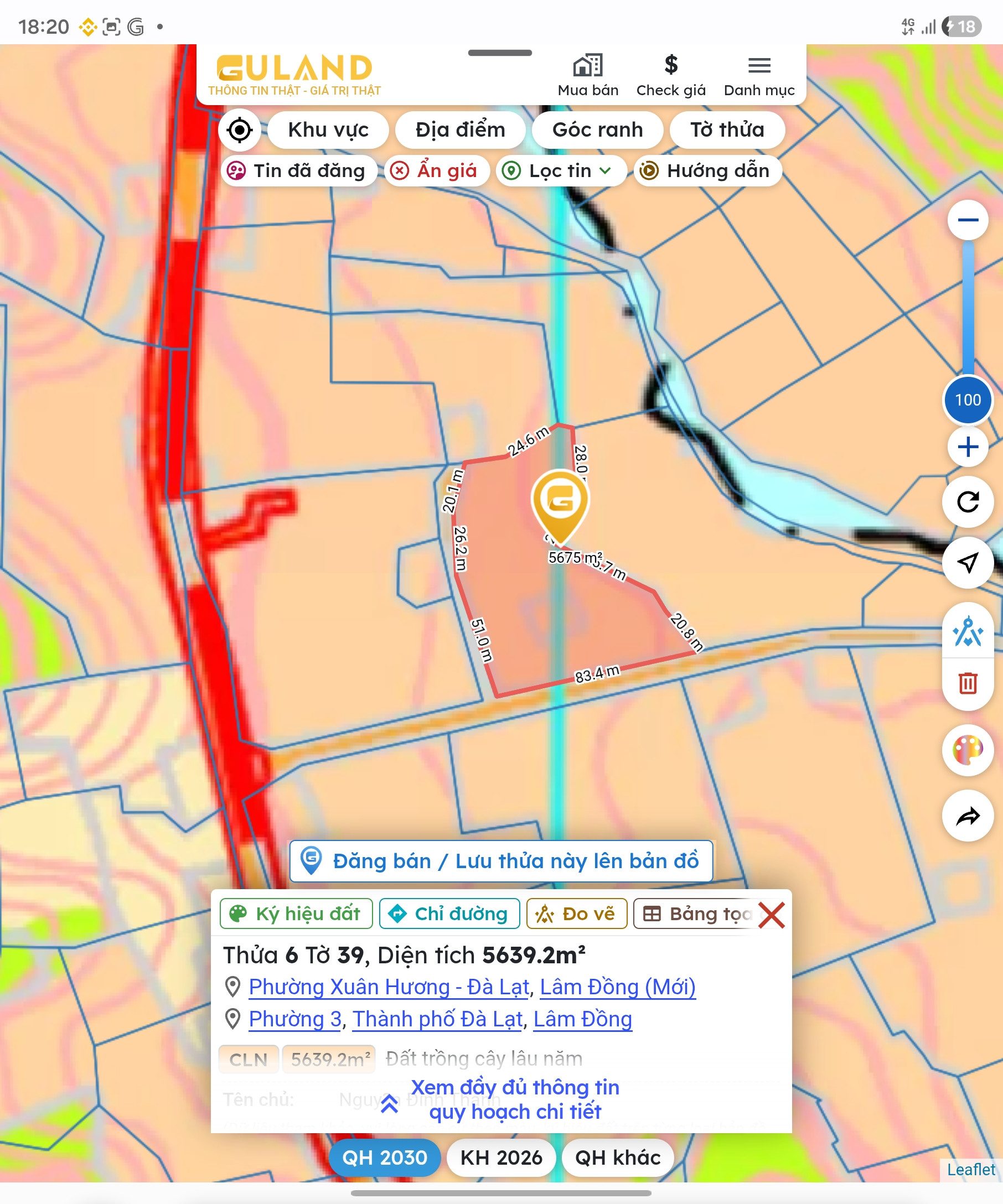 Bán đất 90000m² có sẵn 9000m² thổ cư ngang 100m giá 90 tỷ tại Phường Xuân Hương - Đà Lạt
