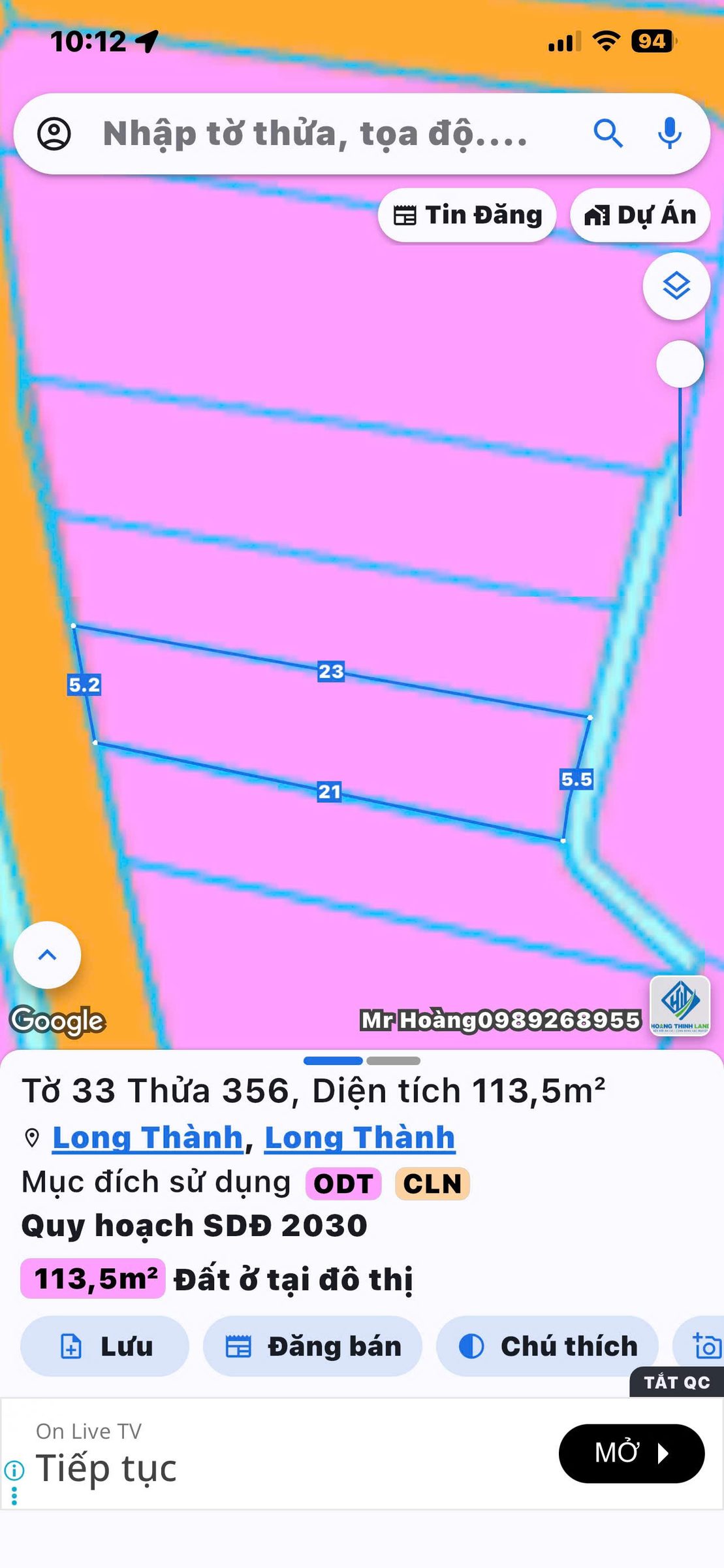 Cần bán lô đất đường nguyễn trung trực long thành