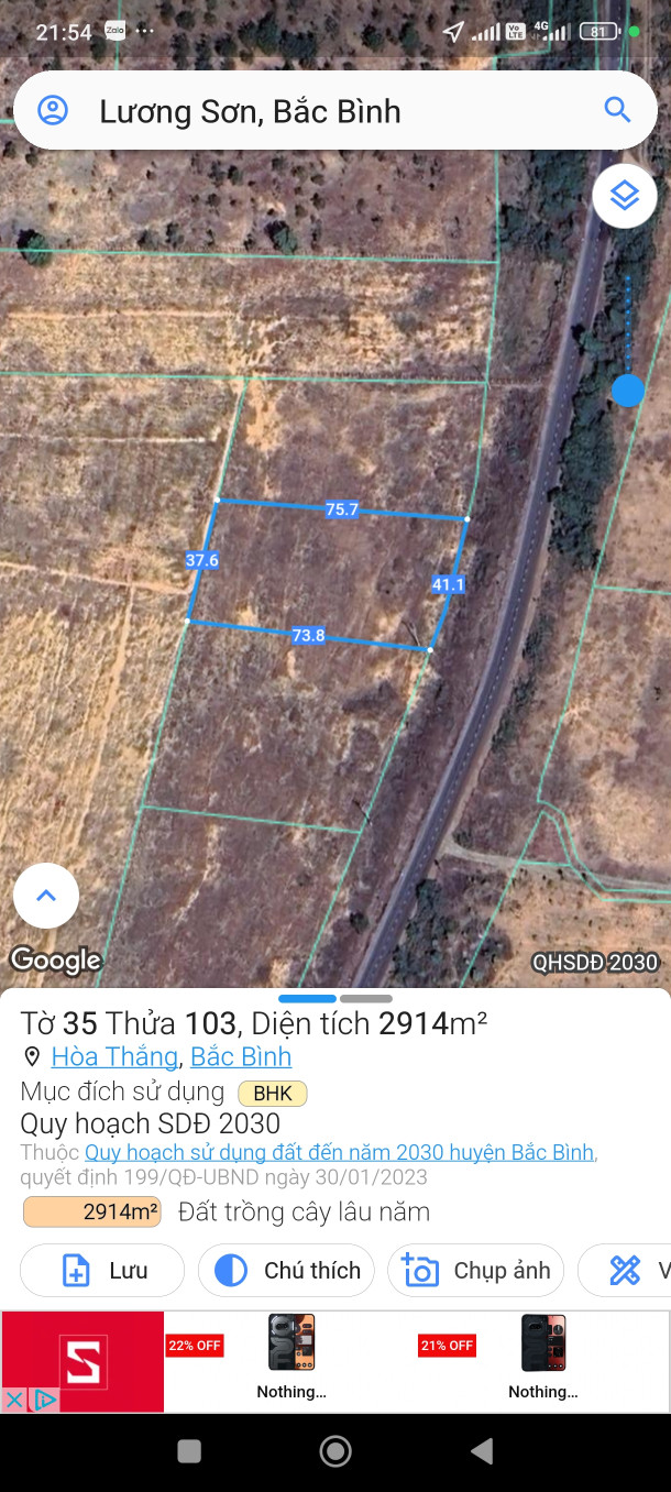 Bán đất 2914m² ngang 25m giá 4.5 tỷ tại Thị trấn Lương Sơn Huyện Bắc Bình