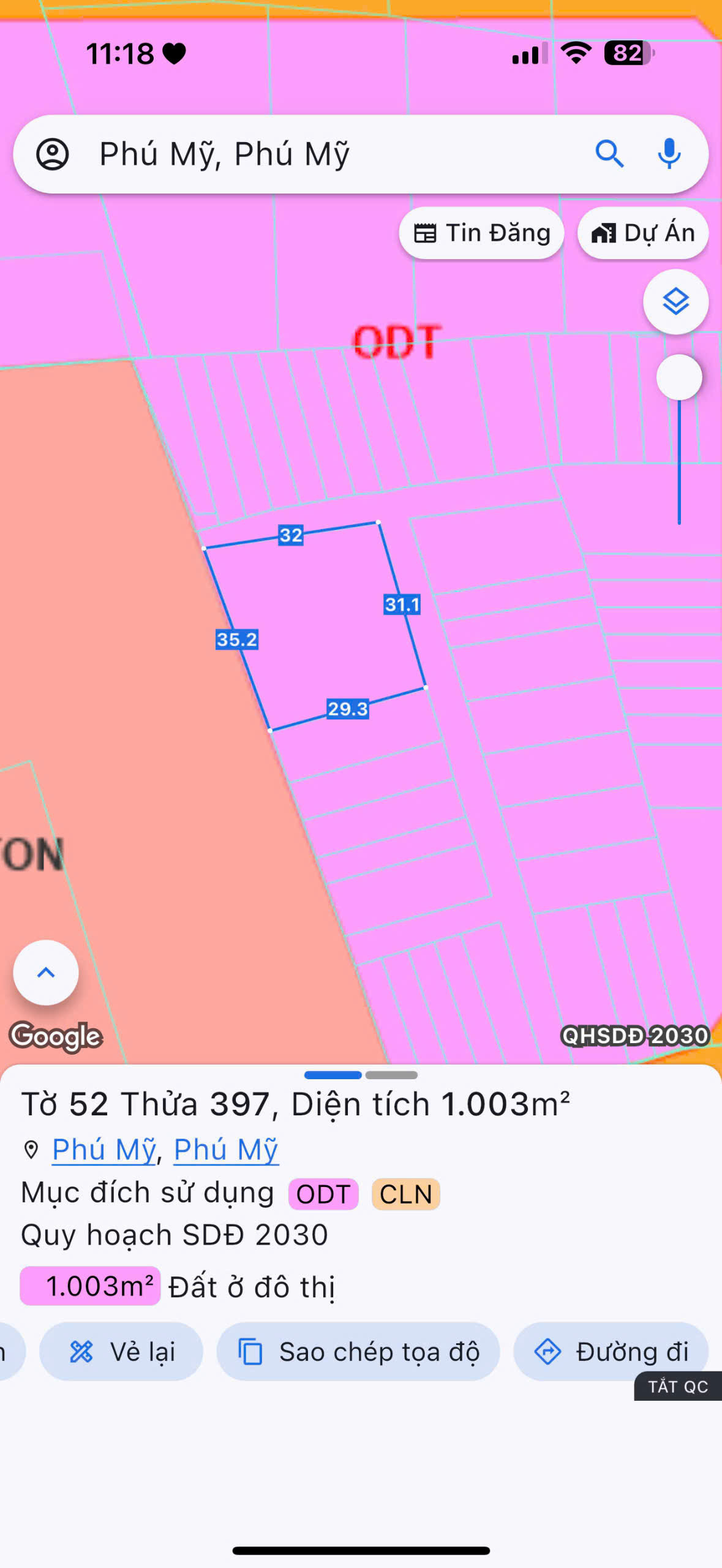 Bán đất 1000m2 thổ cư 100m2 giá 5.8 tỷ tại phường Phú Mỹ, TP Phú Mỹ, BR-VT