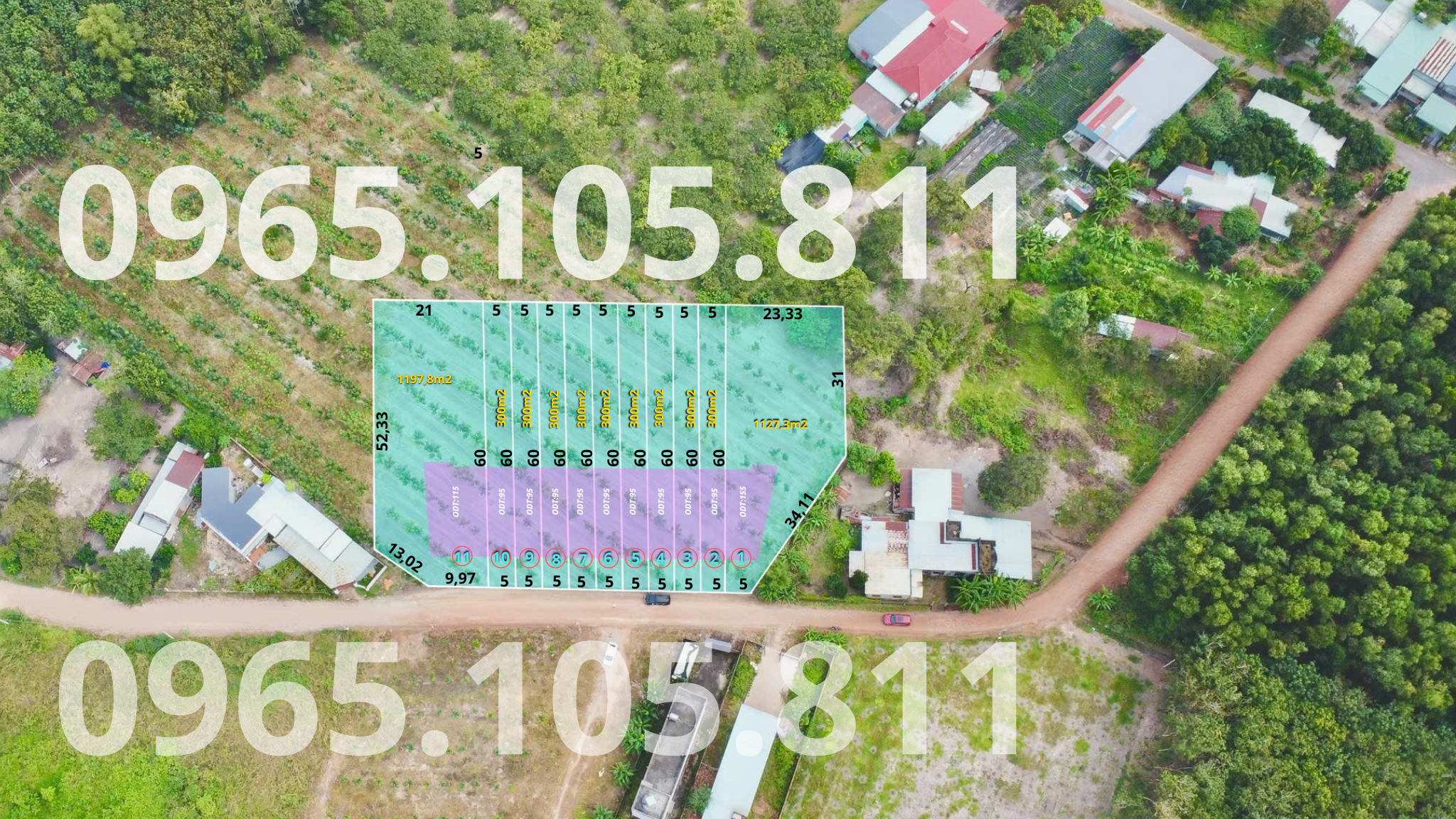 Đất Phường Đồng Phú, 1 sào 2 có sẵn cây cao su, đường chính 19m, dân đông, 345tr