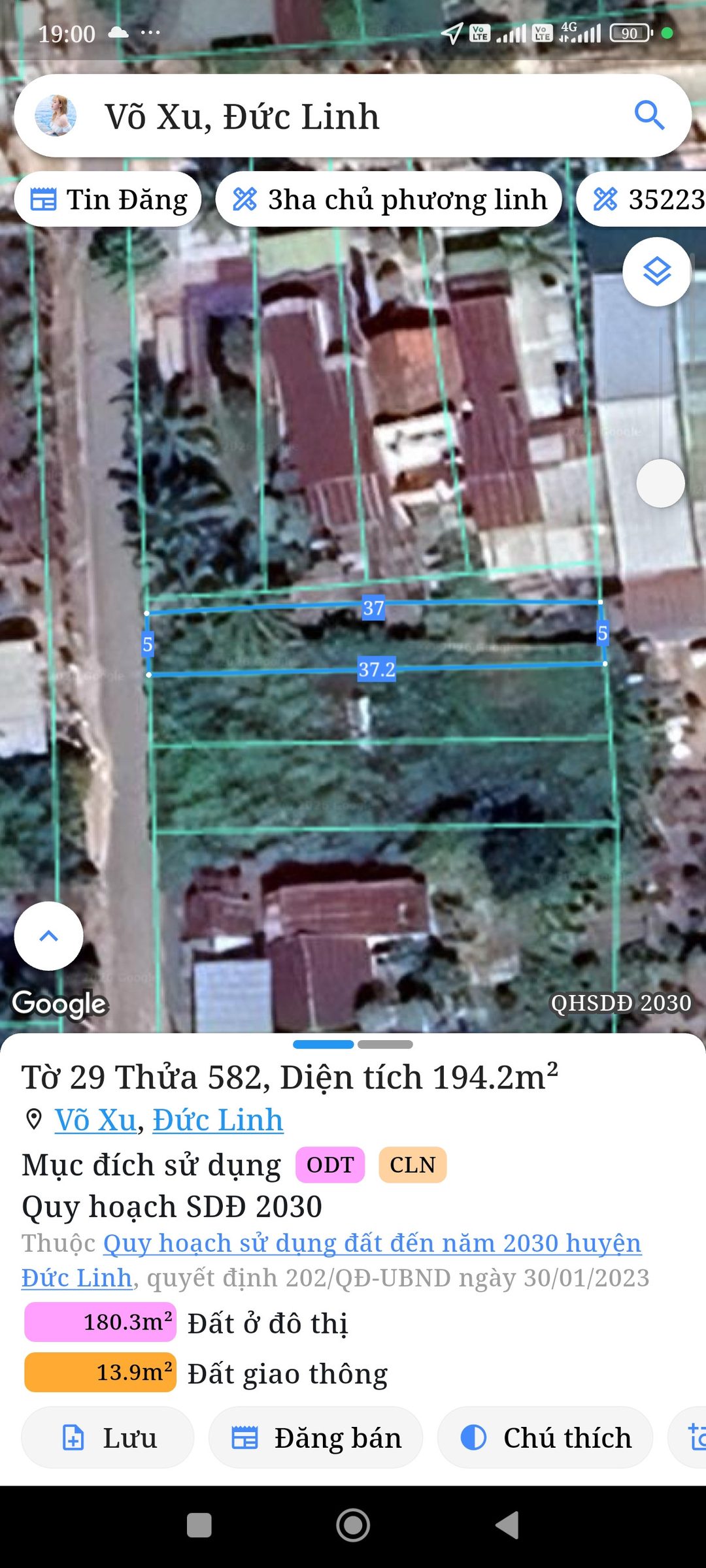 Chính chủ cần bán gấp lô đất 294m² tại Võ xu