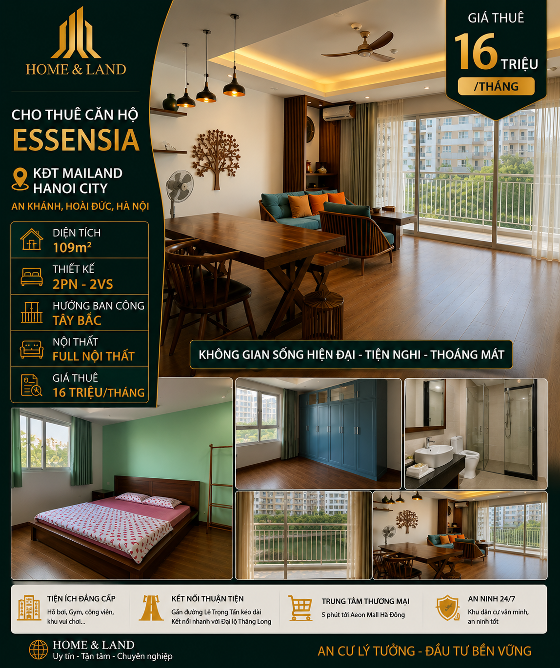 CHO THUÊ CĂN HỘ CHUNG CƯ ESSENSIA 2PN-2VS