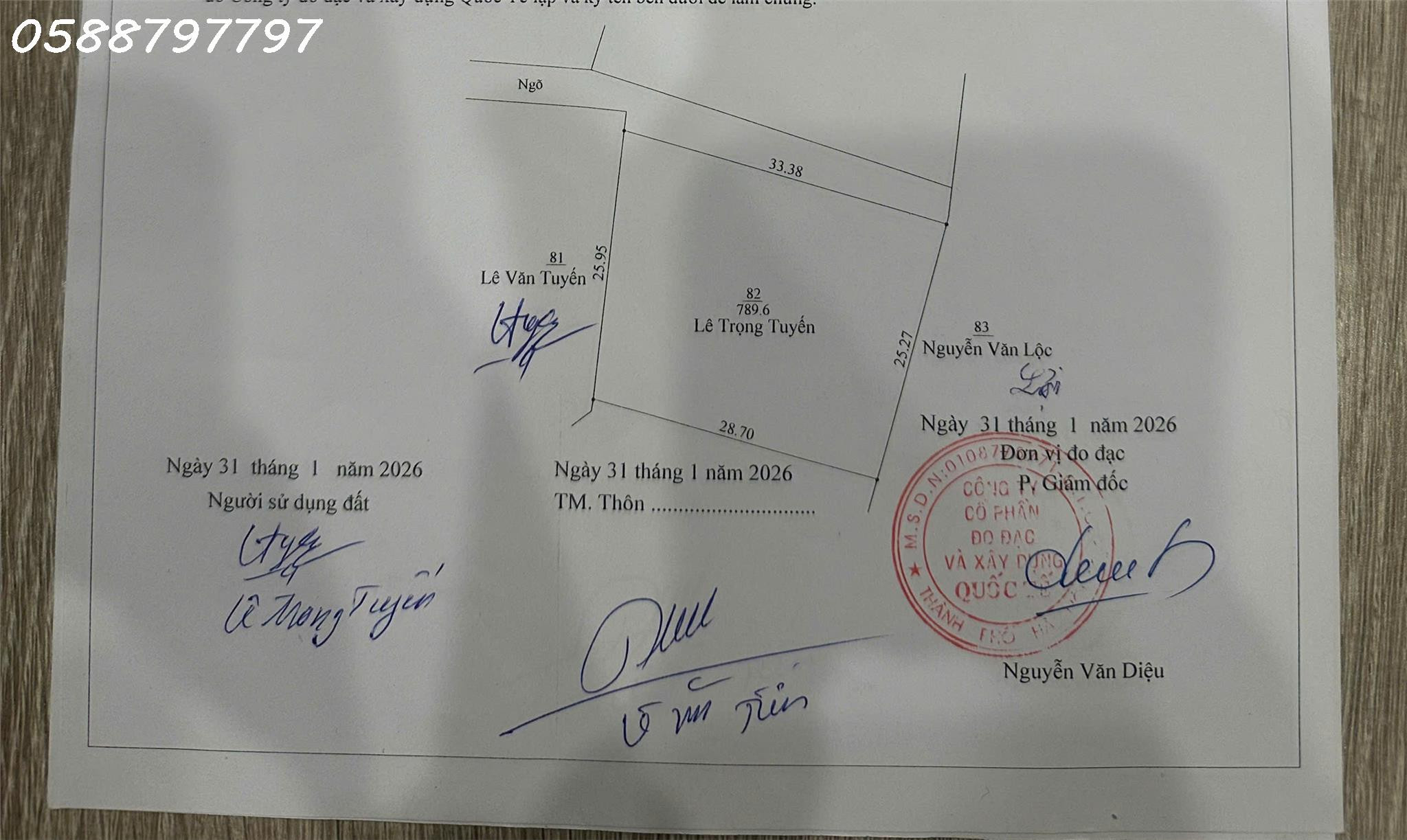 Bán đất Xã An Phú, Huyện Mỹ Đức, HN, Ô tô 7 chỗ đổ trước đất, DT 789,6m2
