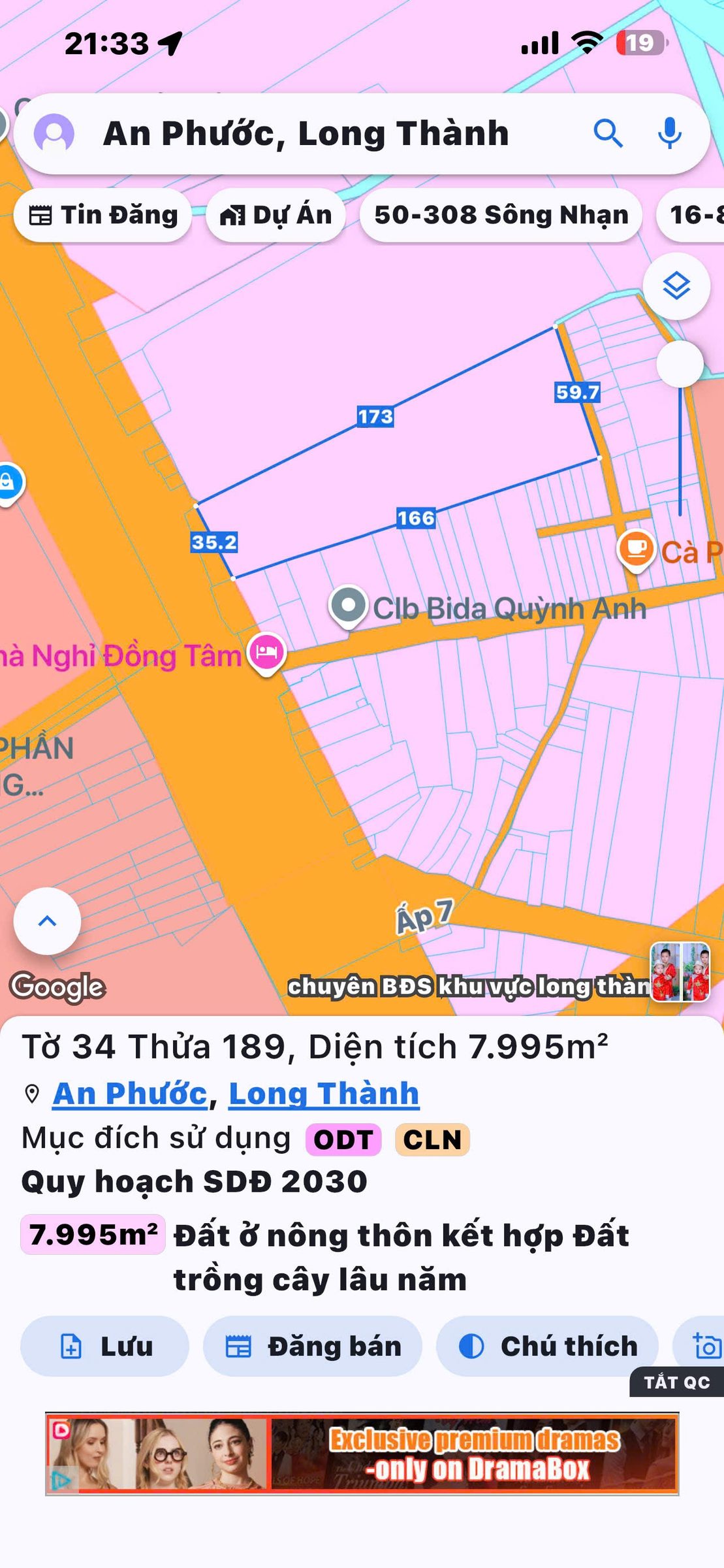 Bán đất 7995m² có sẵn 1500m² thổ cư ngang 35m giá 70 tỷ tại Xã An Phước