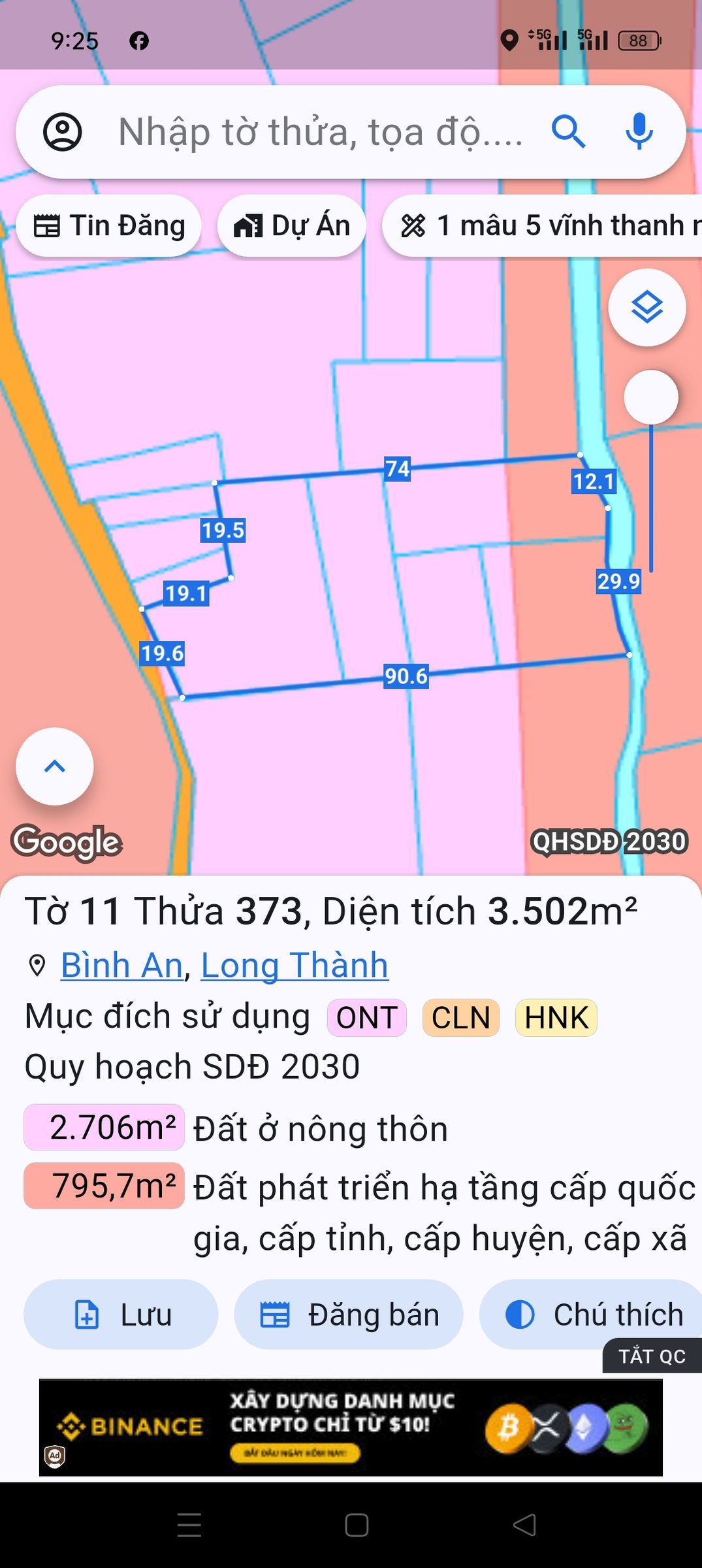 3502m2 có 200m thổ Ngay khu công ngiệp long đức.
