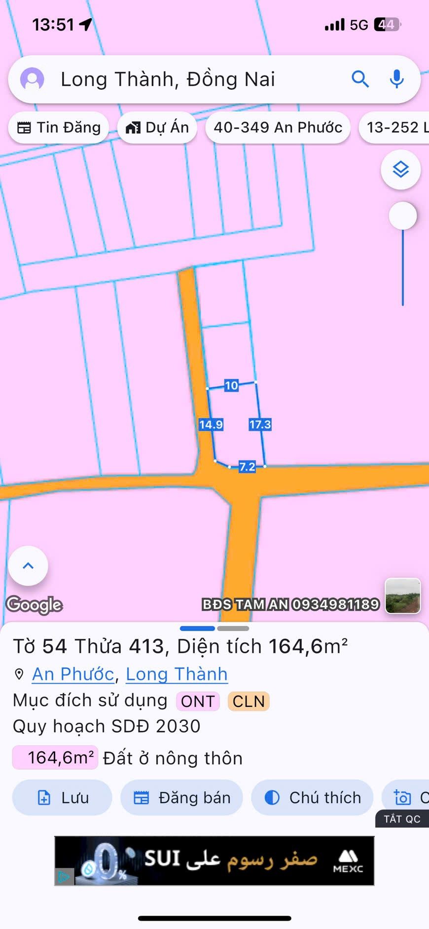 GÓC 2 MẶT TIỀN 1 SẸT LÊ DUẨN LONG THÀNH