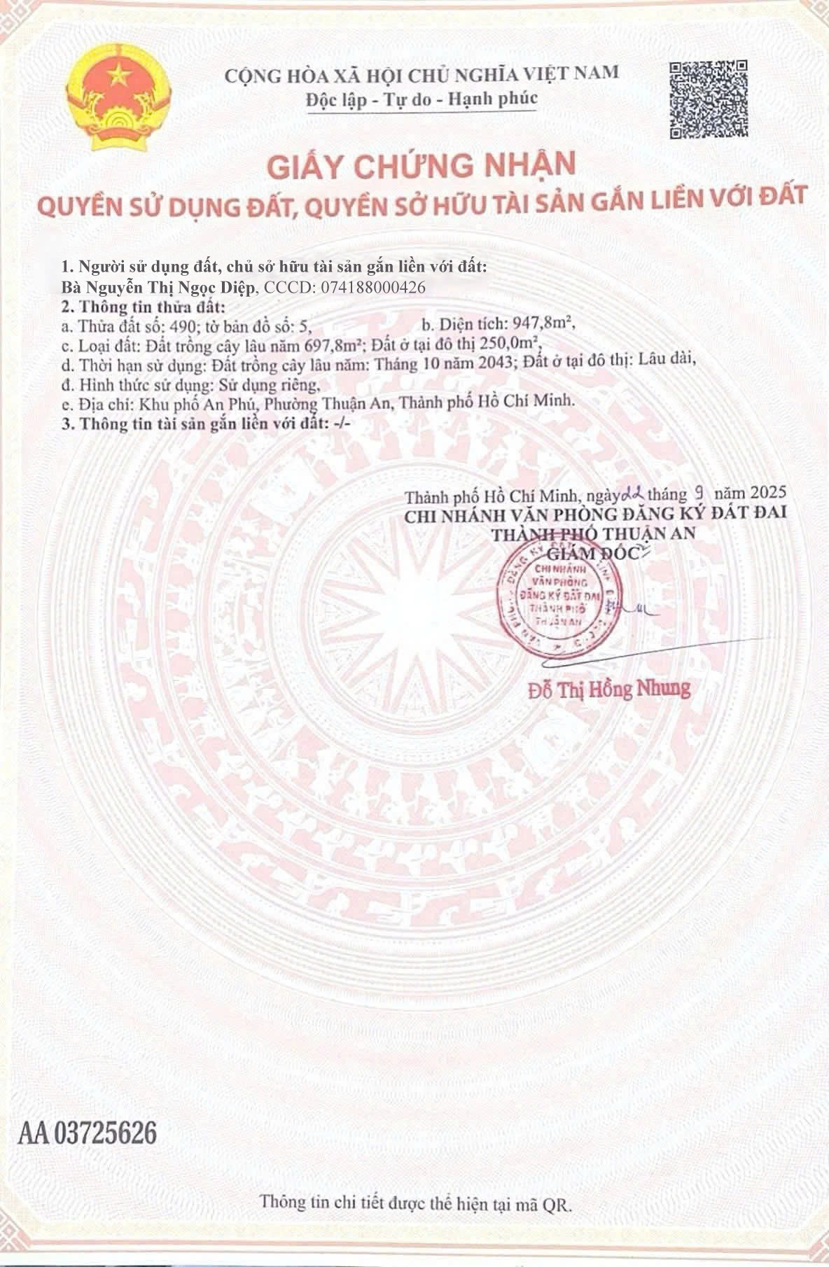 Bán đất đường An Sơn 44 diện tích 948m2 , giá chỉ 10.6triệu/m2