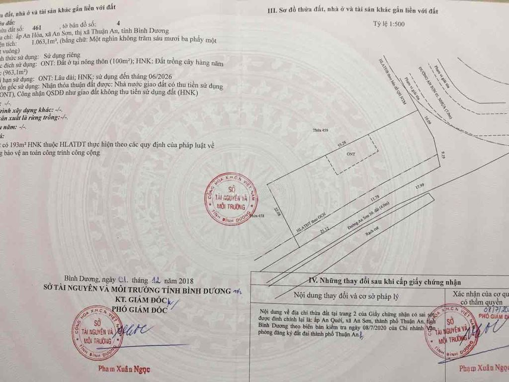 Bán đất vườn có thổ cư  lô góc 2 mặt tiền diện tích 1063m2 (thổ cư 100m2), giá chỉ 16 triệu/m2