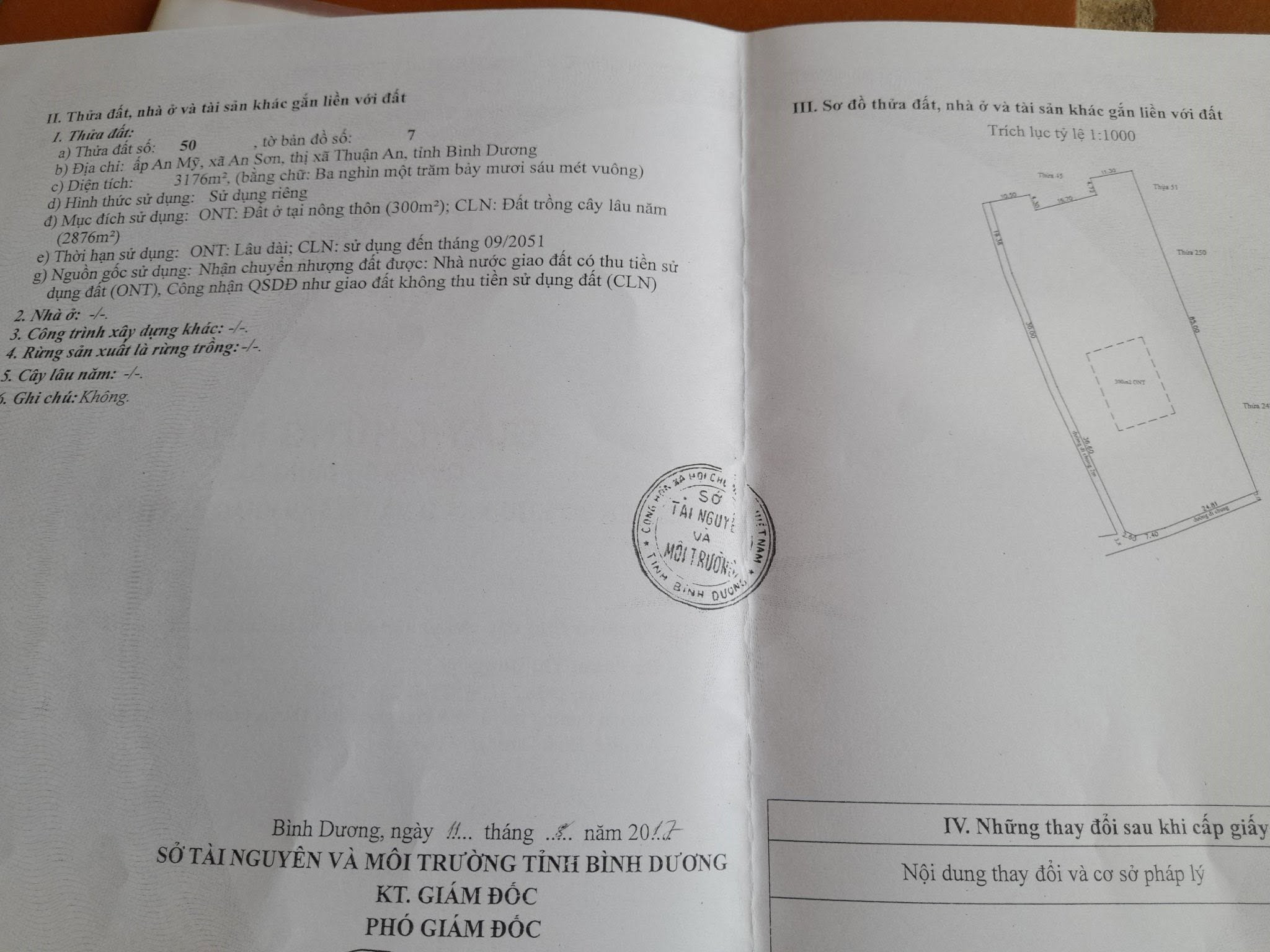 Bán đất 2M hẻm đường An Sơn 01 diện tích 3176m2 giá chỉ 6.5 triệu/m2